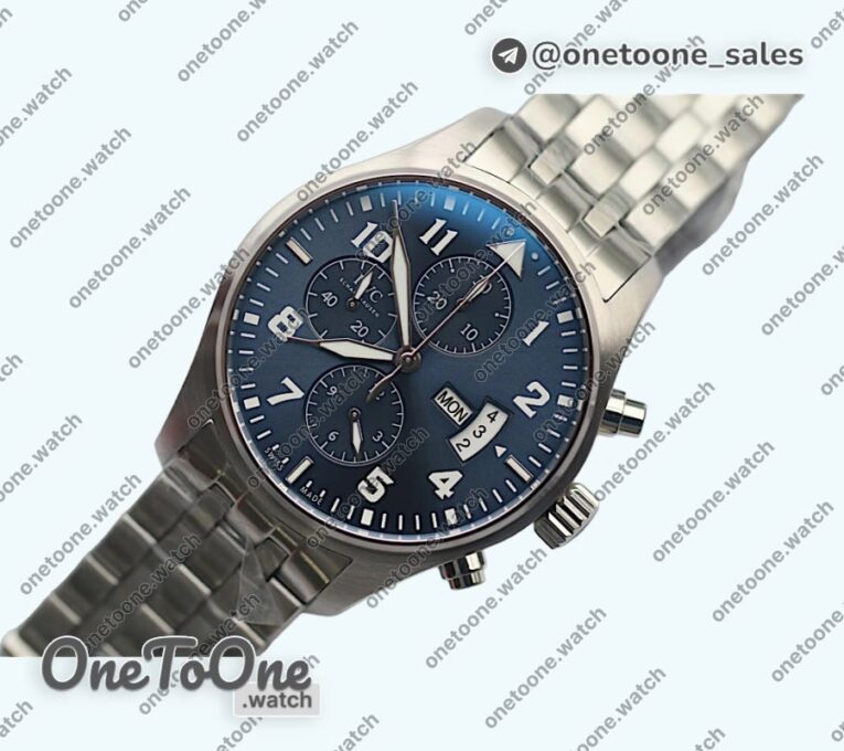 Реплика часов Iwc Pilot Chrono 377706 "Le Petit Prince" Blue Dial Top-tier Копия один в один Bracelet