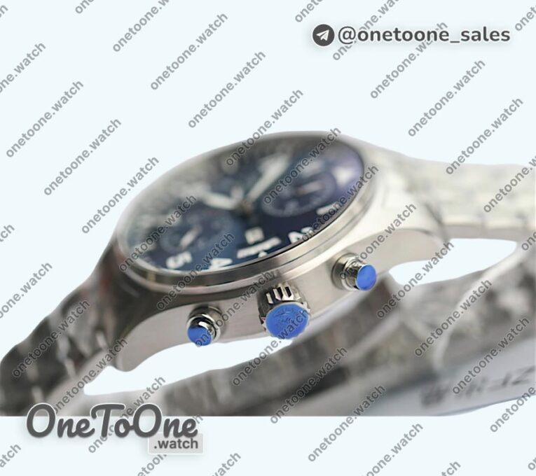 Реплика часов Iwc Pilot Chrono 377706 "Le Petit Prince" Blue Dial Top-tier Копия один в один Bracelet
