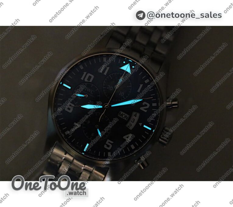 Реплика часов Iwc Pilot Chrono 377706 "Le Petit Prince" Blue Dial Top-tier Копия один в один Bracelet