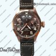 Реплика часов Iwc Big Pilot Real PR IW502706 Rose gold Top-tier Копия один в один Brown Dial on Black Calfskin Strap