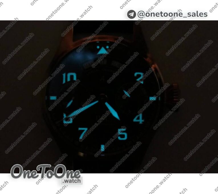 Реплика часов Iwc Big Pilot Real PR IW502706 Rose gold Top-tier Копия один в один Brown Dial on Black Calfskin Strap