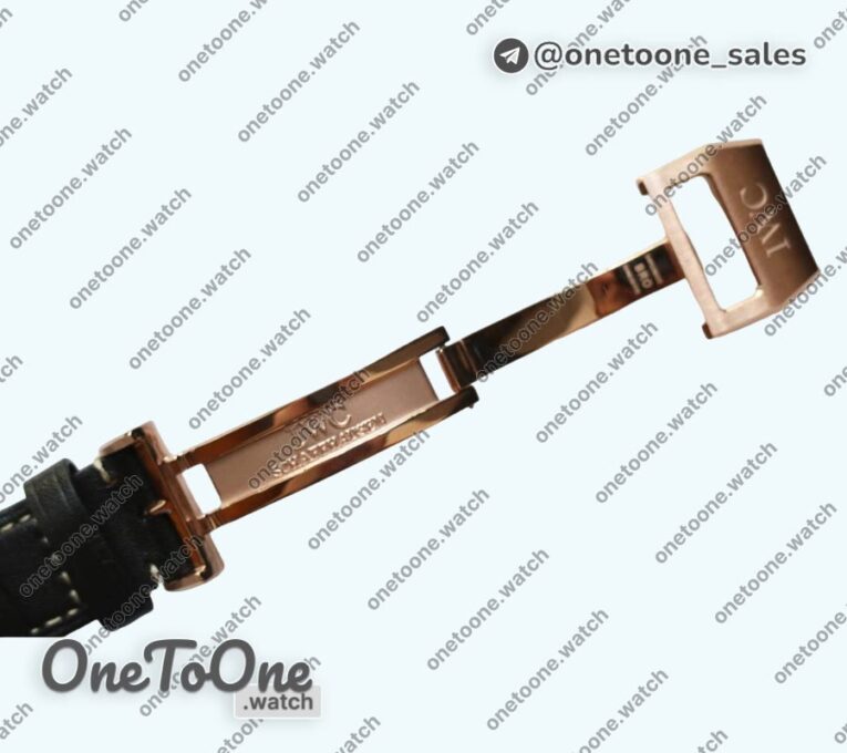 Реплика часов Iwc Big Pilot Real PR IW502706 Rose gold Top-tier Копия один в один Brown Dial on Black Calfskin Strap