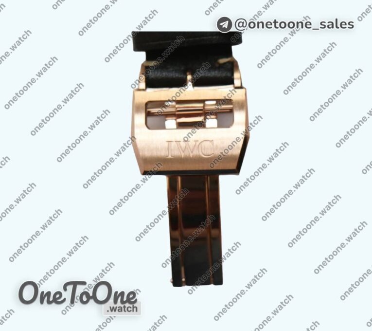 Реплика часов Iwc Big Pilot Real PR IW502706 Rose gold Top-tier Копия один в один Brown Dial on Black Calfskin Strap