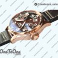 Реплика часов Iwc Big Pilot Real PR IW502706 Rose gold Top-tier Копия один в один Brown Dial on Black Calfskin Strap