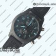 Реплика часов Iwc Pilot Chrono Top Gun IW3878 Real Ceramic Top-tier Копия один в один Black Dial Blue Numbers Calfskin Strap