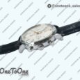 Реплика часов Iwc Portofino Chrono Stainless steel Top-tier Копия один в один White Dial Gold Markers Leather Strap