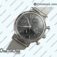 Реплика часов Iwc Portofino Chronograph Stainless steel Black Dial Bracelet A-7750
