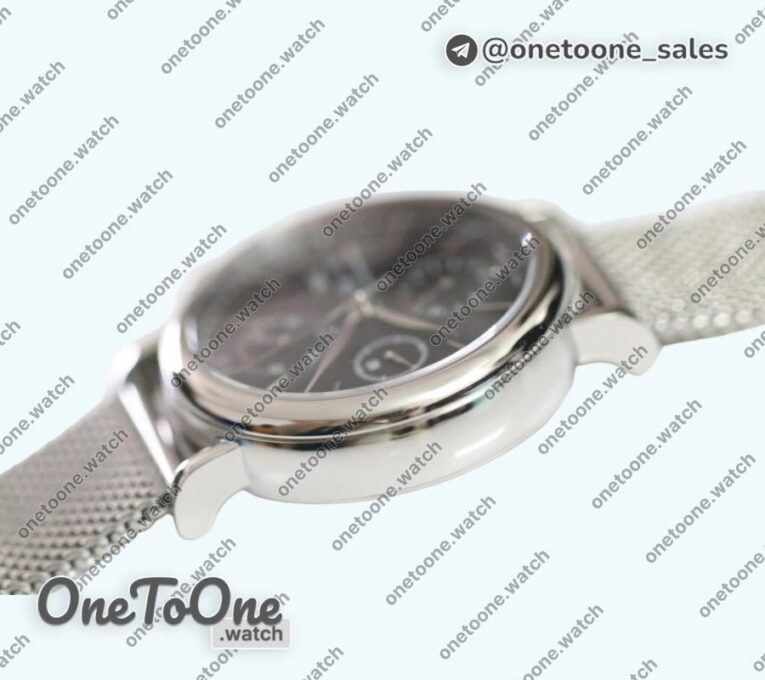 Реплика часов Iwc Portofino Chronograph Stainless steel Black Dial Bracelet A-7750