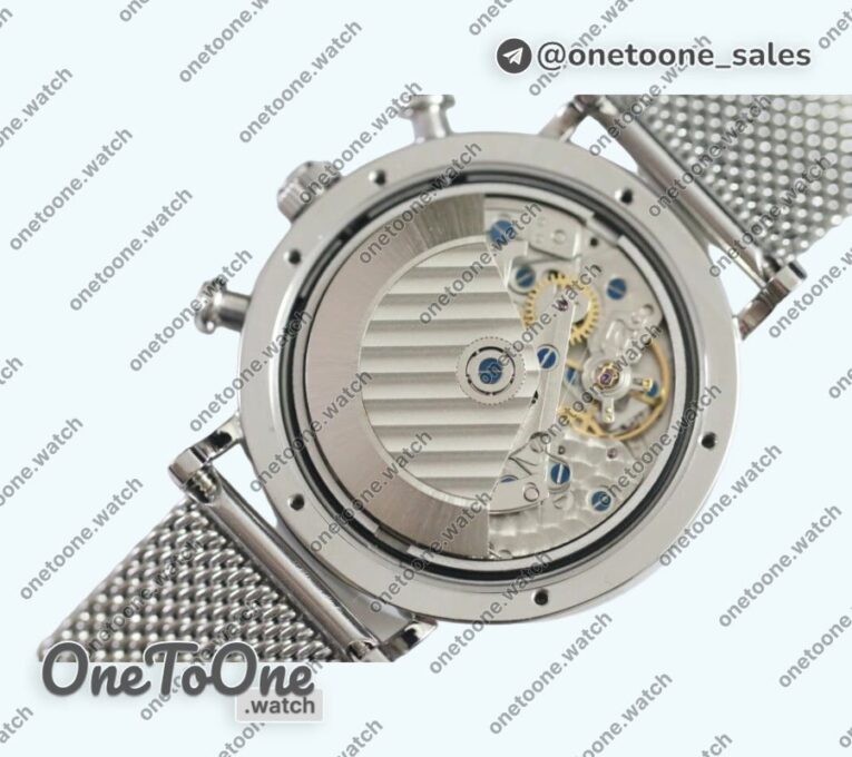 Реплика часов Iwc Portofino Chronograph Stainless steel Black Dial Bracelet A-7750