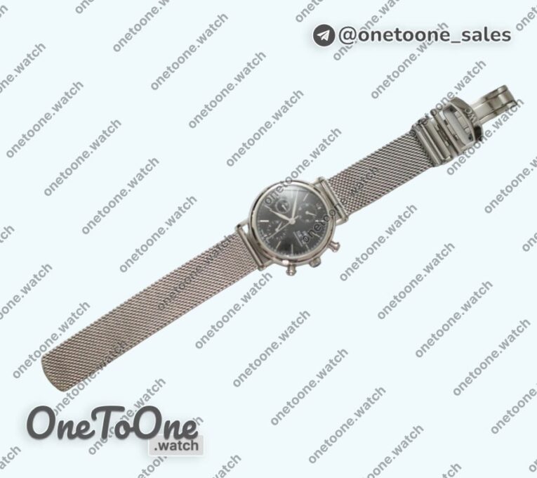 Реплика часов Iwc Portofino Chronograph Stainless steel Black Dial Bracelet A-7750