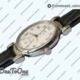 Реплика часов Iwc Da Vinci IW356601 Stainless steel Top-tier Копия один в один White Dial on Black Leather Strap TWF