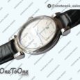 Реплика часов Iwc Da Vinci IW356601 Stainless steel Top-tier Копия один в один White Dial on Black Leather Strap TWF