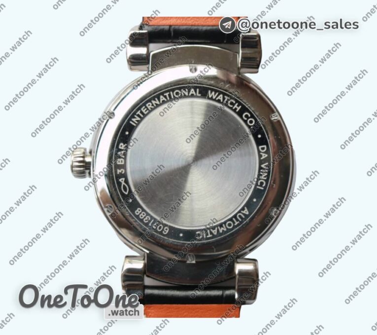 Реплика часов Iwc Da Vinci IW356601 Stainless steel Top-tier Копия один в один White Dial on Black Leather Strap TWF
