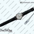 Реплика часов Iwc Da Vinci IW356601 Stainless steel Top-tier Копия один в один White Dial on Black Leather Strap TWF