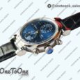 Реплика часов Iwc Da Vinci Chrono Laureus IW393402 Stainless steel Top-tier Копия один в один Blue Dial Stainless steel Leather Strap