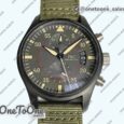 Реплика часов Iwc Pilot Chrono PVD Case Green Dial Quartz