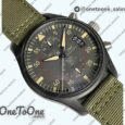 Реплика часов Iwc Pilot Chrono PVD Case Green Dial Quartz