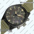 Реплика часов Iwc Pilot Chrono PVD Case Green Dial Quartz