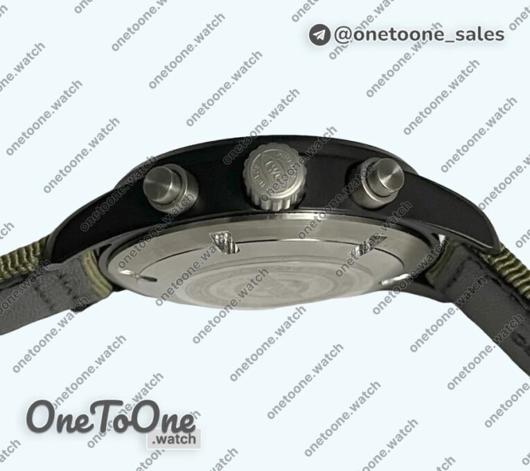 Реплика часов Iwc Pilot Chrono PVD Case Green Dial Quartz