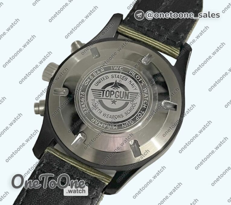 Реплика часов Iwc Pilot Chrono PVD Case Green Dial Quartz