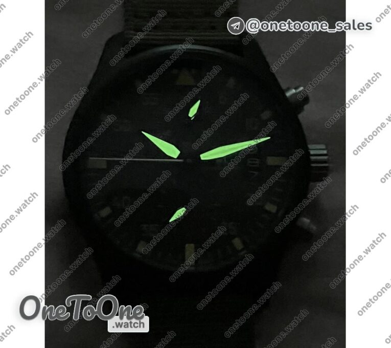Реплика часов Iwc Pilot Chrono PVD Case Green Dial Quartz