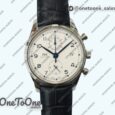 Реплика часов Iwc Portugieser Chrono Classic 42 IW390406 Stainless steel Top-tier Копия один в один White dial Blue Num Leather Strap