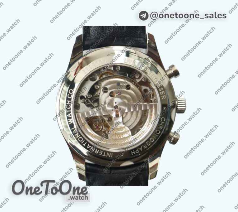 Реплика часов Iwc Portugieser Chrono Classic 42 IW390406 Stainless steel Top-tier Копия один в один White dial Blue Num Leather Strap
