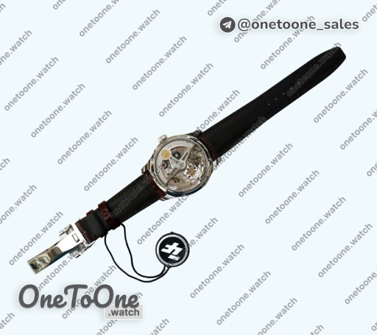 Реплика часов Iwc Portuguese Real PR Real Annual Calendar IW5035 Top-tier Копия один в один White Dial Rose gold Markers on Brown Leather Strap