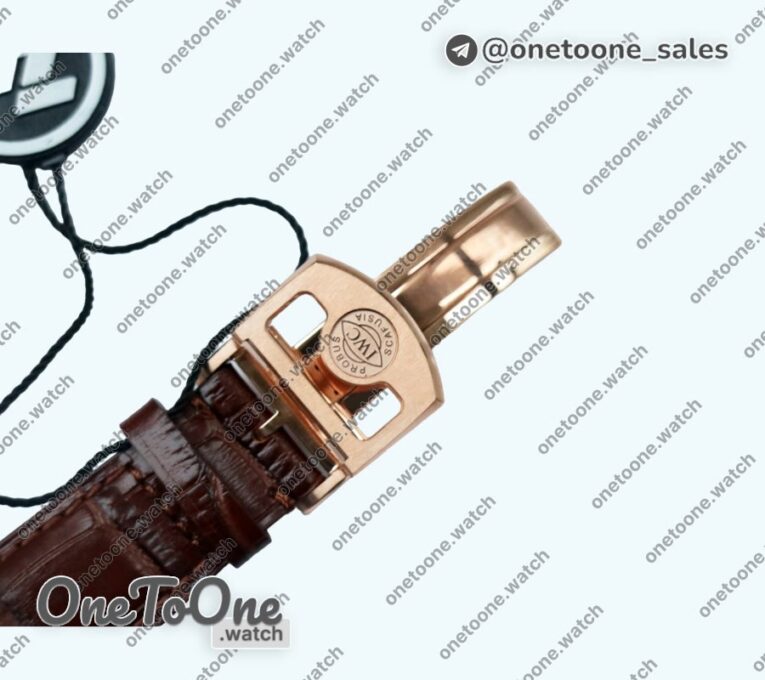 Реплика часов Iwc Portuguese Tourbillon IW504602 Rose gold Top-tier Копия один в один White Dial Leather Strap