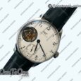 Реплика часов Iwc Portuguese Tourbillon IW5463 Stainless steel Top-tier Копия один в один White Dial Blue Hands Blue Leather Strap