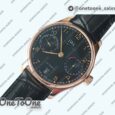 Реплика часов Iwc Portuguese Real PR IW5007 Rose gold 7 Days Top-tier Копия один в один Black&Grey&White Dials Leather Strap V4