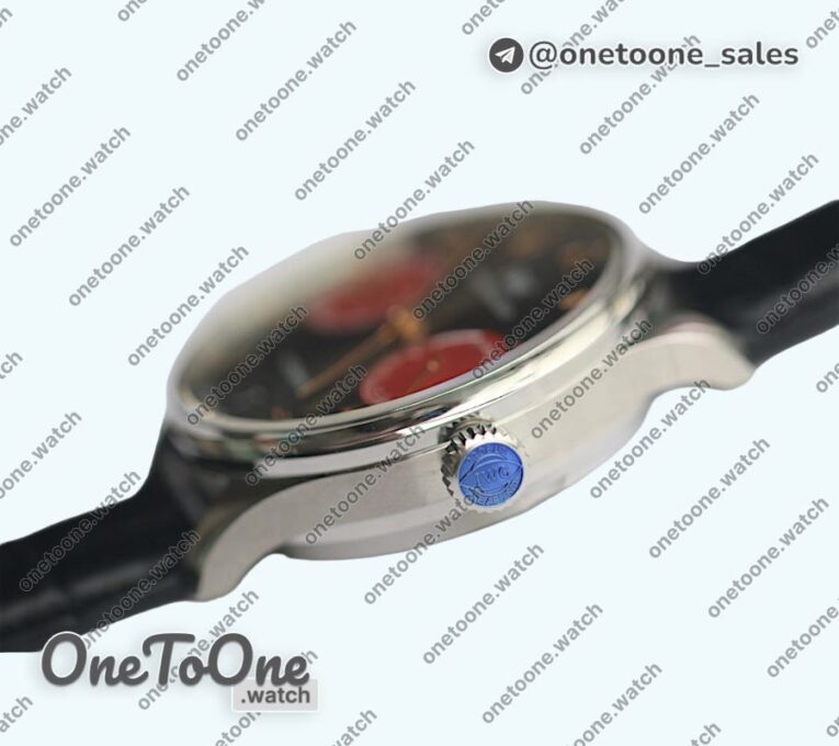 Реплика часов Iwc Portuguese Real PR IW500126 7 Days Top-tier Копия один в один Gery Dial Black Leather Strap