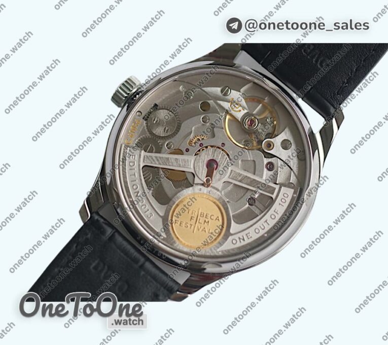 Реплика часов Iwc Portuguese Real PR IW500126 7 Days Top-tier Копия один в один Gery Dial Black Leather Strap
