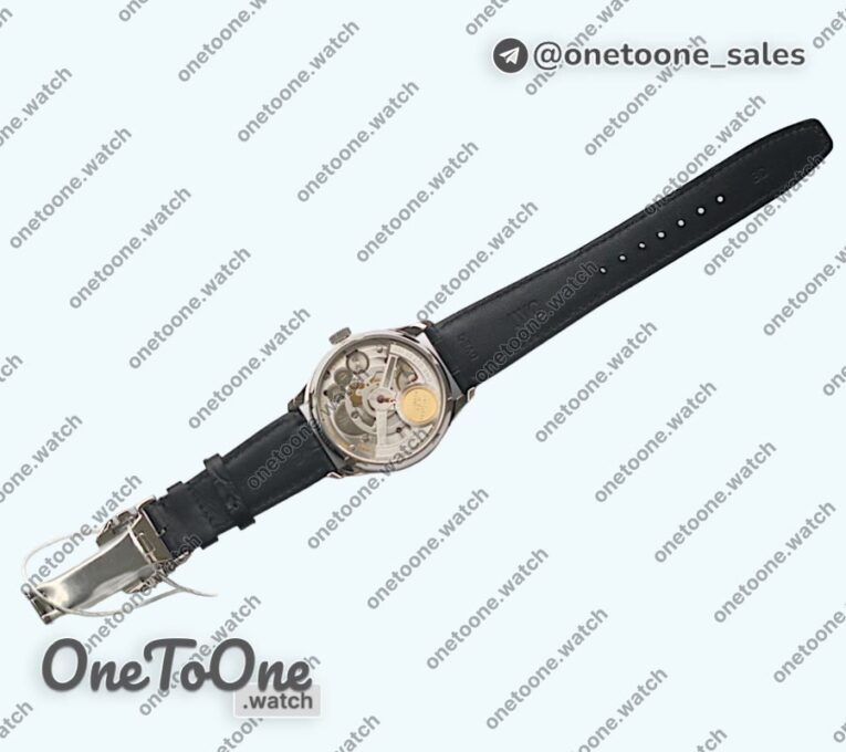 Реплика часов Iwc Portuguese Real PR IW500126 7 Days Top-tier Копия один в один Gery Dial Black Leather Strap
