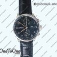 Реплика часов Iwc Portuguese IW371609 Top-tier Копия один в один Stainless steel Black Dial Black Leather Strap V3