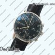 Реплика часов Iwc Portuguese IW371609 Top-tier Копия один в один Stainless steel Black Dial Black Leather Strap V3