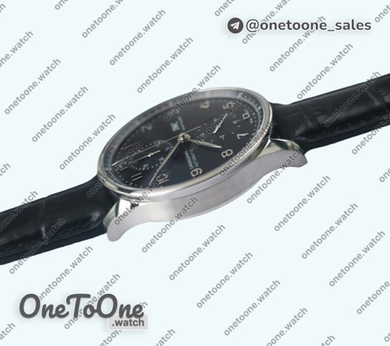 Реплика часов Iwc Portuguese IW371609 Top-tier Копия один в один Stainless steel Black Dial Black Leather Strap V3
