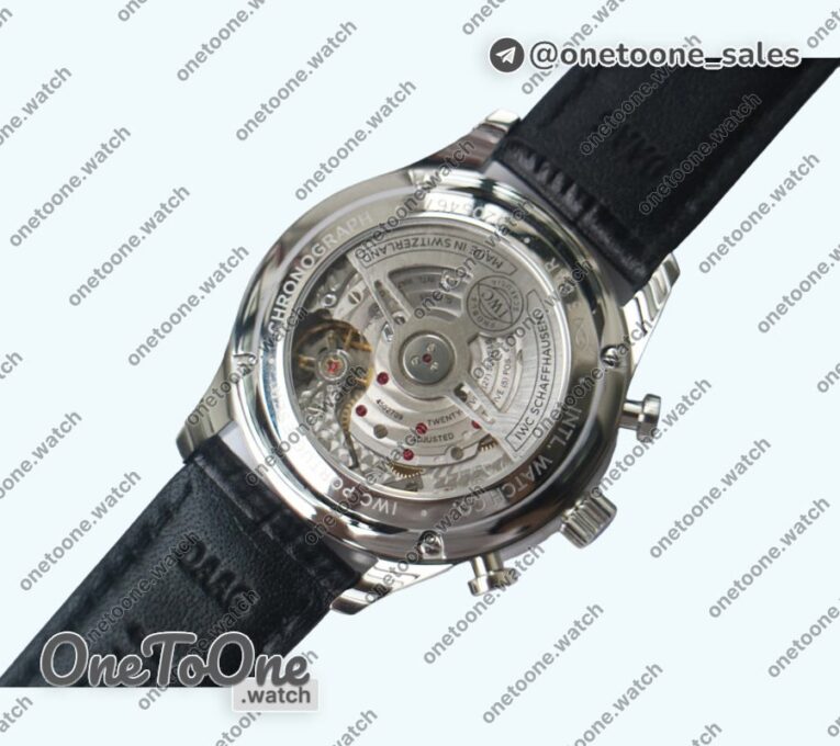 Реплика часов Iwc Portuguese IW371609 Top-tier Копия один в один Stainless steel Black Dial Black Leather Strap V3