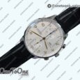 Реплика часов Iwc Portuguese IW371445 Top-tier Копия один в один Stainless steel White Dial Rose gold Markers on Brown Leather Strap V3 (Slim Movement)