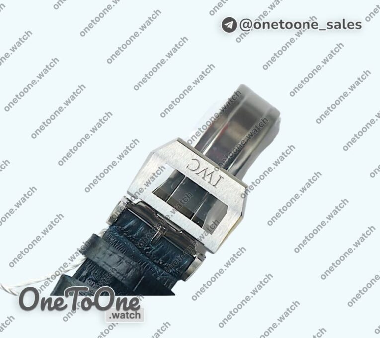 Реплика часов Iwc Portuguese IW371446 Top-tier Копия один в один Stainless steel White Dial Blue Markers on Blue Leather Strap V3 (Slim Movement)