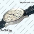 Реплика часов Iwc Portuguese IW371446 Top-tier Копия один в один Stainless steel White Dial Blue Markers on Blue Leather Strap V3 (Slim Movement)