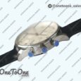 Реплика часов Iwc Portuguese Chrono Top-tier Копия один в один Stainless steel White Dial Stainless steel Markers Leather Strap V3 (Slim Movement)