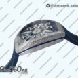 Реплика часов Franck Muller Vanguard V45 Yachting Full DIamonds Stainless steel Top-tier Копия один в один Blue Textured Dial on Blue Gummy Strap
