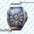 Реплика часов Franck Muller Vanguard V45 Stainless steel Top-tier Копия один в один Blue Textured Dial on Blue Rubber Strap MIYOTA 9015