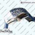 Реплика часов Franck Muller Vanguard V45 Stainless steel Top-tier Копия один в один Blue Textured Dial on Blue Rubber Strap MIYOTA 9015