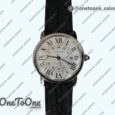 Реплика часов Cartier Ronde Solo de Cartier 42mm Top-tier Копия один в один White Dial on Black Leather Strap MIYOTA 9015