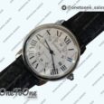 Реплика часов Cartier Ronde Solo de Cartier 42mm Top-tier Копия один в один White Dial on Black Leather Strap MIYOTA 9015