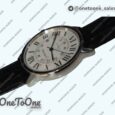 Реплика часов Cartier Ronde Solo de Cartier 42mm Top-tier Копия один в один White Dial on Black Leather Strap MIYOTA 9015