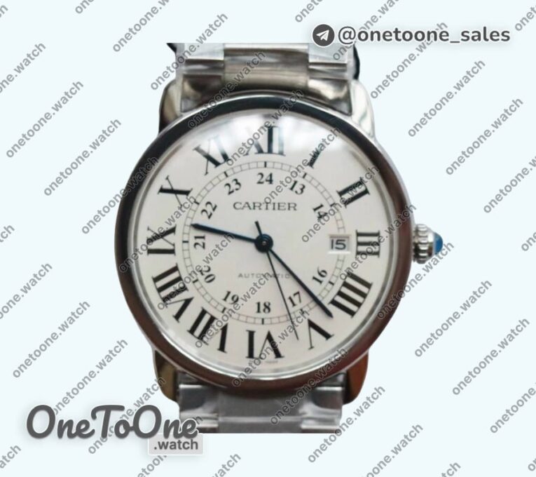 Реплика часов Cartier Ronde Solo de Cartier 42mm Top-tier Копия один в один White Dial Bracelet MIYOTA 9015