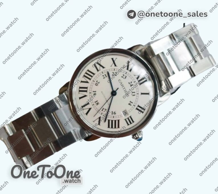 Реплика часов Cartier Ronde Solo de Cartier 42mm Top-tier Копия один в один White Dial Bracelet MIYOTA 9015